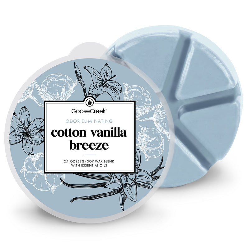 Cotton Vanilla Breeze Odor Eliminating Wax Melt Shift 3-0056